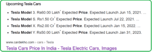 Electric Cars Price in the Indian MarketÂ 