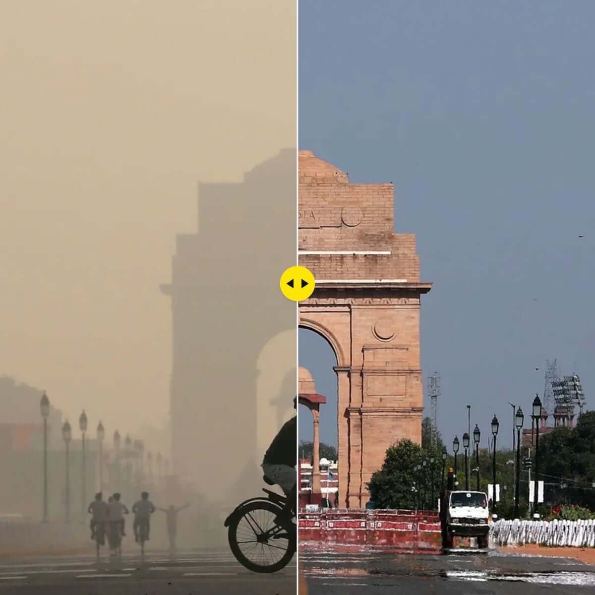 Delhi with and without (or very low) levels of Air Pollution