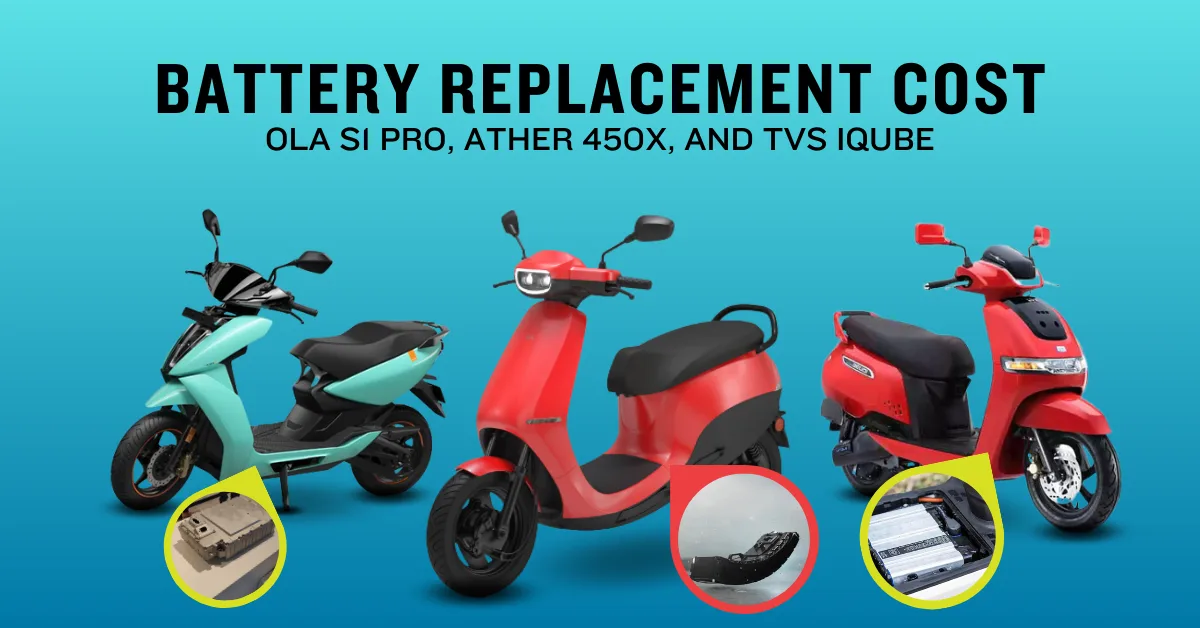 Electric Scooter Battery Replacement Cost In india Electric Scooter Battery Replacement Cost In india?– Ola S1 Pro, Ather 450x, and TVS iQube https://e-vehicleinfo.com/electric-scooter-battery-replacement-cost-in-india/