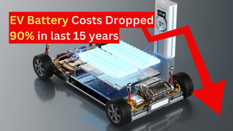 EV Battery Costs Dropped 90% in last 15 years, from 2008 To 2023