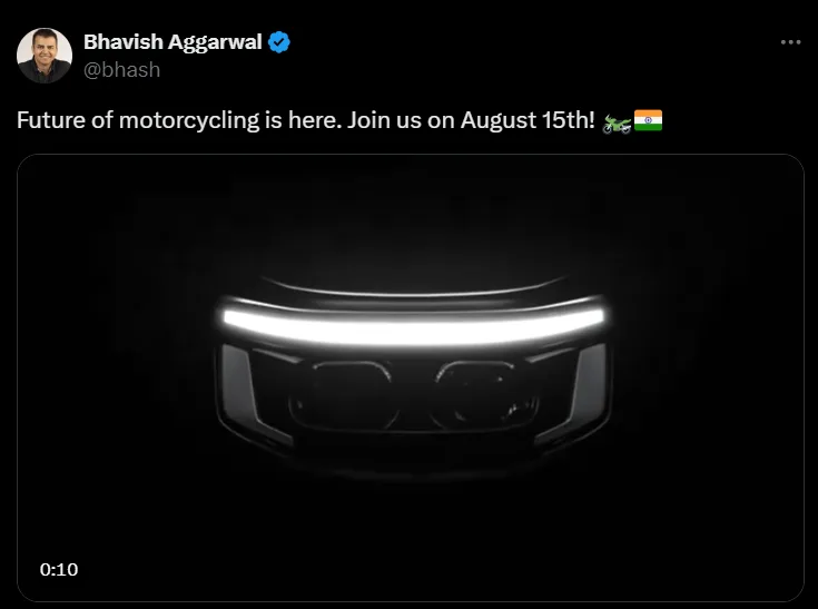 Screenshot 2024 08 07 112020 Ola Electric Set to Launch Electric Motorcycle on August 15, 2024 https://e-vehicleinfo.com/ola-electric-motorcycle-launch-date-and-price/