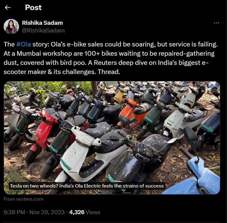 ola after sales service Ola Electric After-Sales Service Review from Ola User https://e-vehicleinfo.com/ola-electric-after-sales-service-review-from-ola-user/