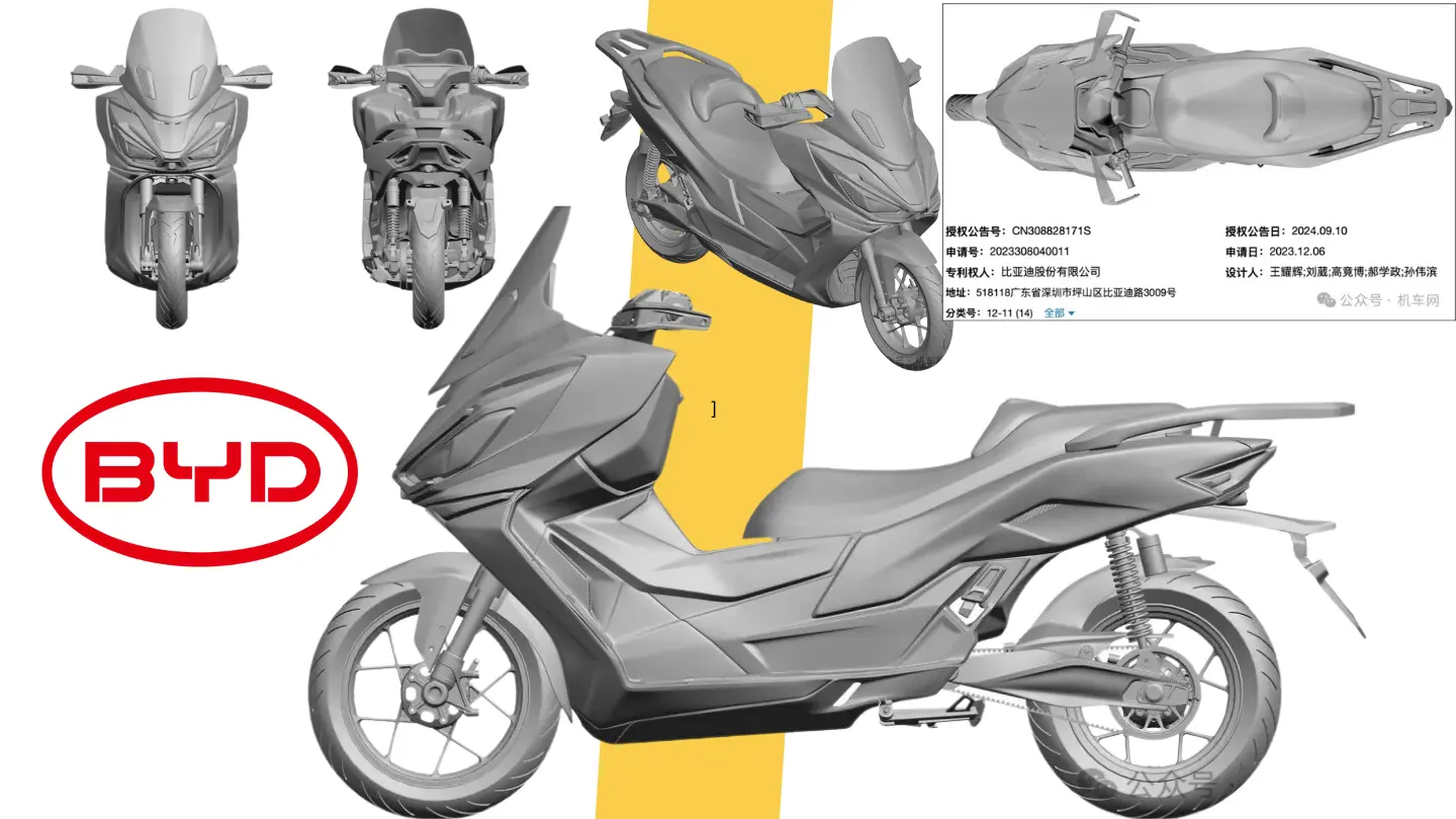 BYD patents its new electric motorcycle design 1 BYD Global Patents its new Electric Motorcycle Design https://e-vehicleinfo.com/byd-patents-its-new-electric-motorcycle-design/