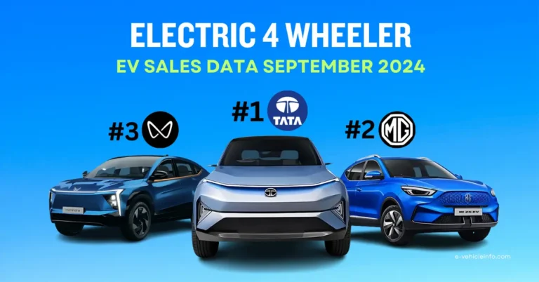 Electric Four-Wheeler Sales Data- September 2024- Top 10 EV Companies