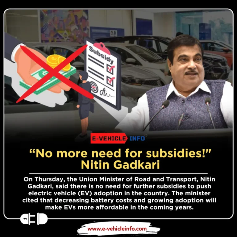 “No more need for subsidies!” Nitin Gadkari on Electric Vehicles