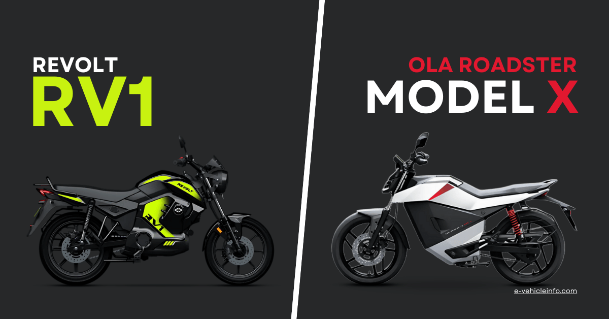 Revolt RV1 Plus vs Ola Roadster X Revolt RV1 Plus vs Ola Roadster X - Which is best Electric Motorcycle? https://e-vehicleinfo.com/revolt-rv1-plus-vs-ola-roadster-x-comparison/