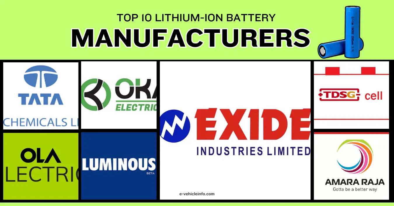 Top 10 Lithium ion Battery Manufacturers in India Top 10 Lithium-Ion Battery Manufacturers in India (2024) https://e-vehicleinfo.com/top-lithium-ion-battery-manufacturers/