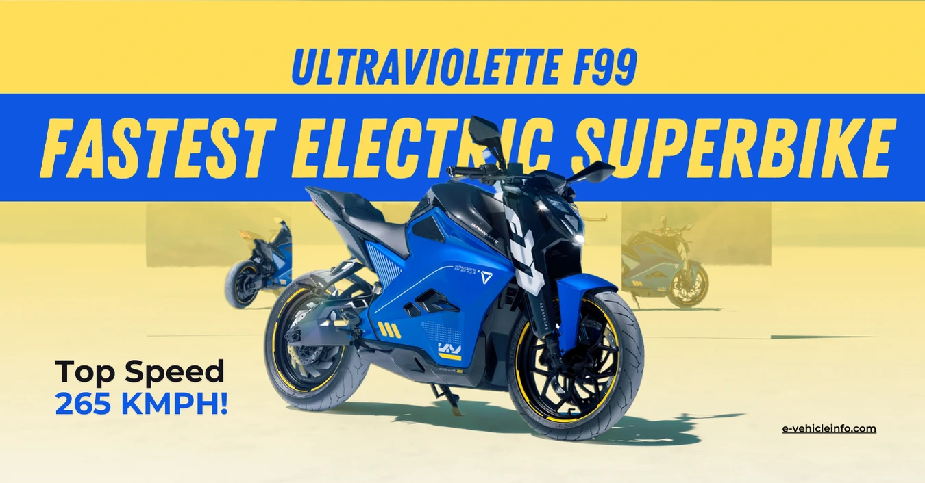 ultraviolette f99 Unveiled In India 1 India's Fastest Electric Superbike- Ultraviolette F99 Unveiled, Top speed of 265kmph https://e-vehicleinfo.com/ultraviolette-f99-fastest-electric-superbike/