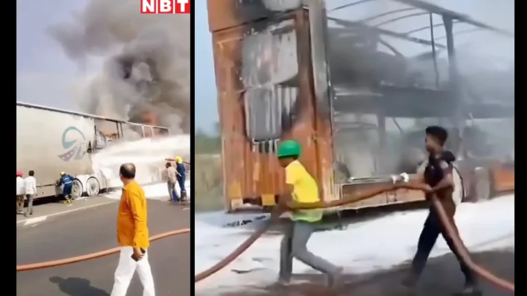 Container Carrying 8 Electric Cars Catches Fire on Mumbai Highway