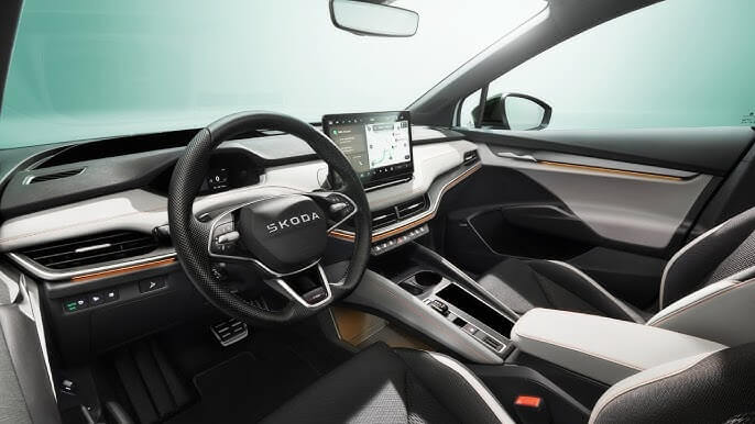 Skoda Elroq EV interior 1 Skoda Elroq EV Expected Pricing, Features, and Launch in India https://e-vehicleinfo.com/skoda-elroq-ev-expected-price-and-launch-india/