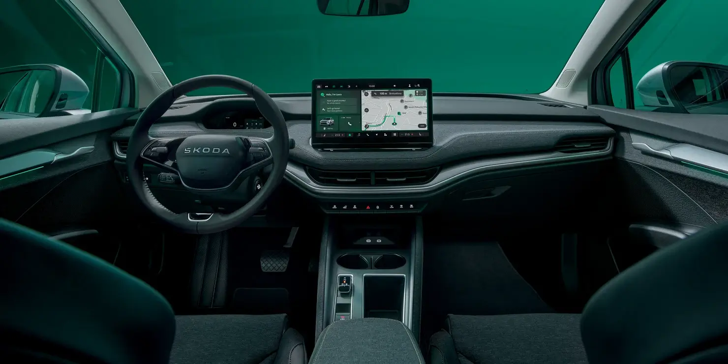 Skoda Elroq EV interior features design 1 Skoda Elroq EV Expected Pricing, Features, and Launch in India https://e-vehicleinfo.com/skoda-elroq-ev-expected-price-and-launch-india/