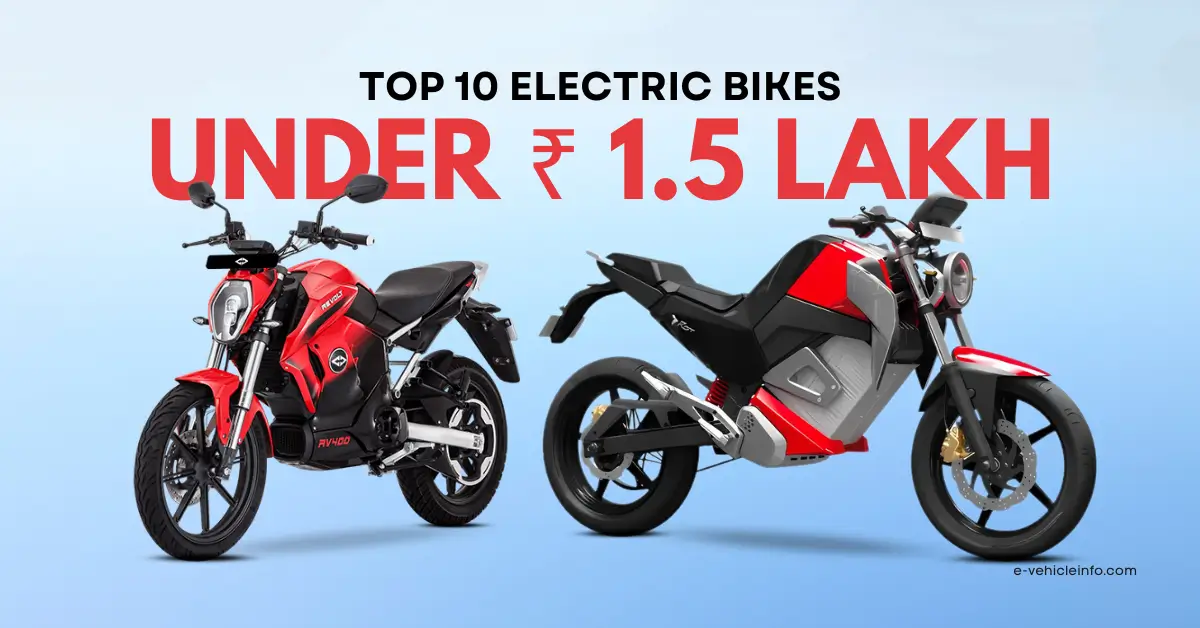 Top 10 Best Electric Bikes Under ₹1.5 Lakhs for 2025