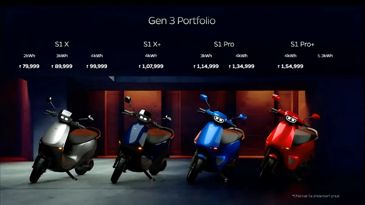 Ola Electric Revealed S1 X , S1 X+, S1 pro and S1 Pro Plus, Check out its Pricing here