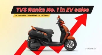 TVS Ranks 1st in EV Sales in first two weeks of the year, Ola Ranks 3rd