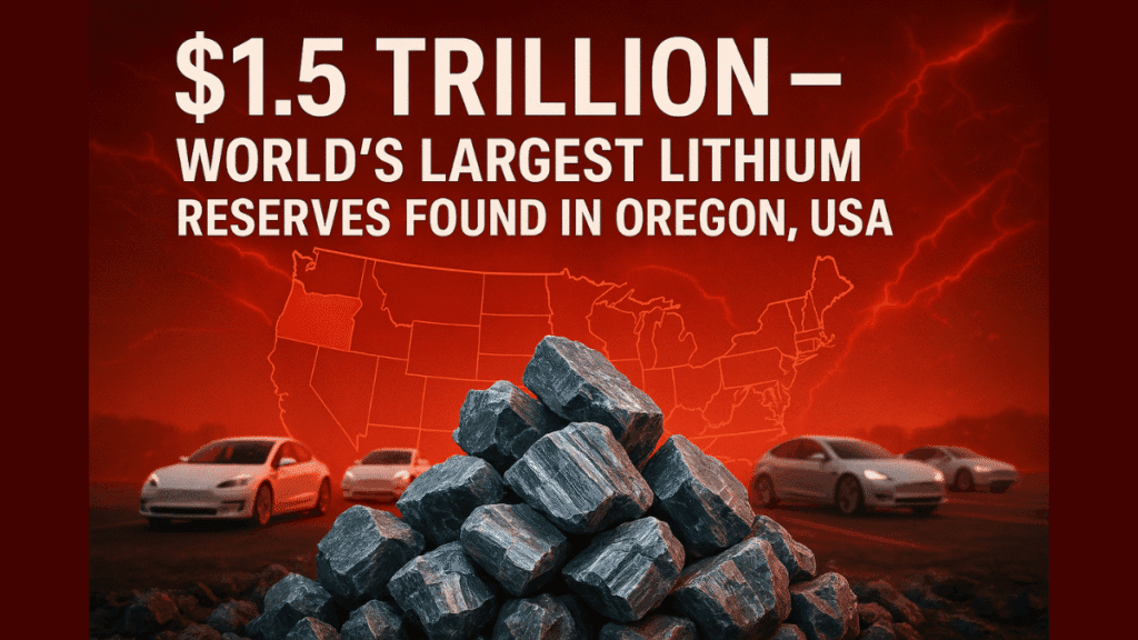 1.5 trillion World largest lithium reserves found in Oregon, USA