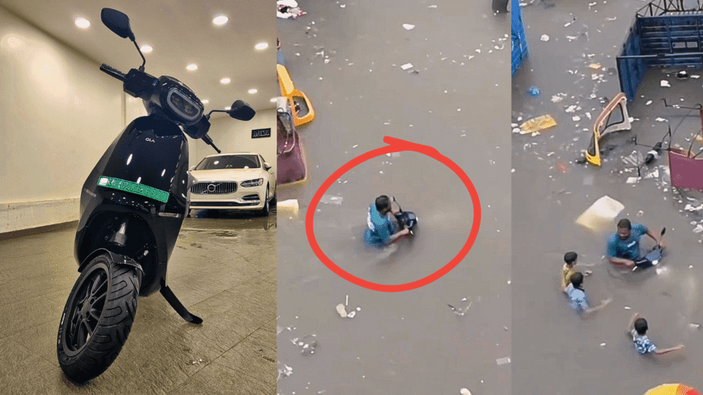 Ola Electric Scooter Survives Flood, (1)