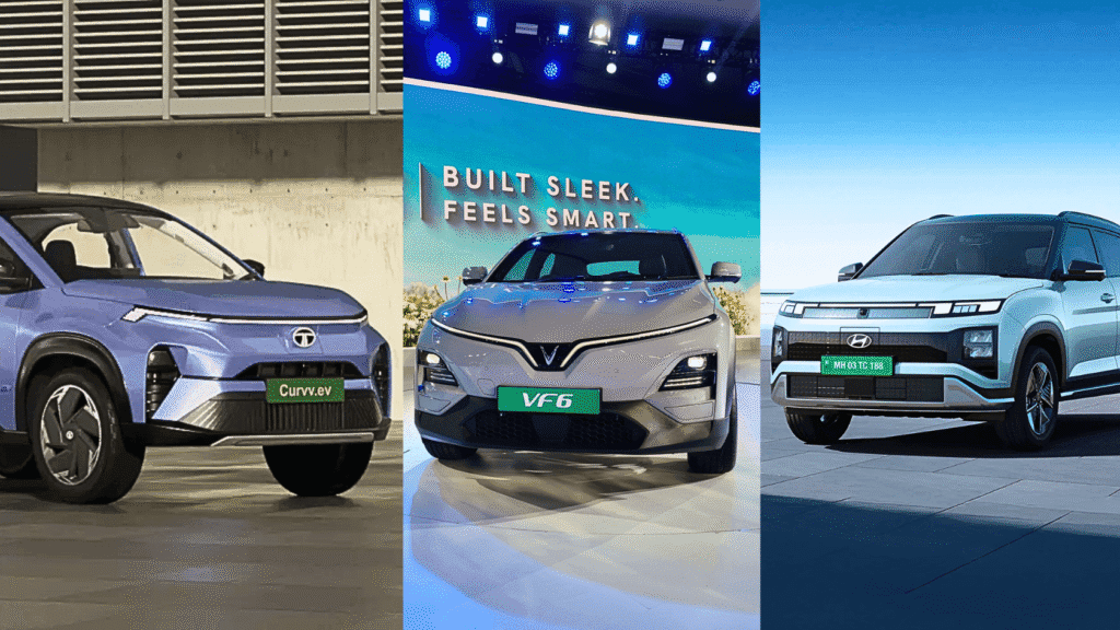 VinFast VF6 vs Hyundai Creta EV vs Tata Curvv EV