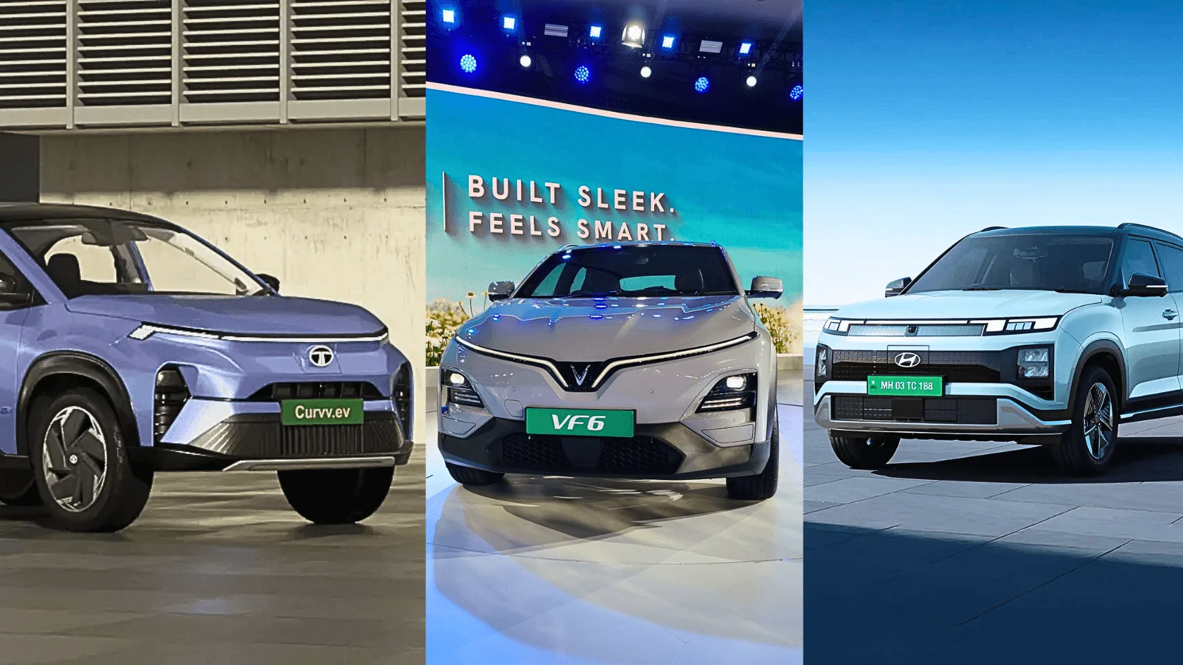 VinFast VF6 vs Hyundai Creta EV vs Tata Curvv EV