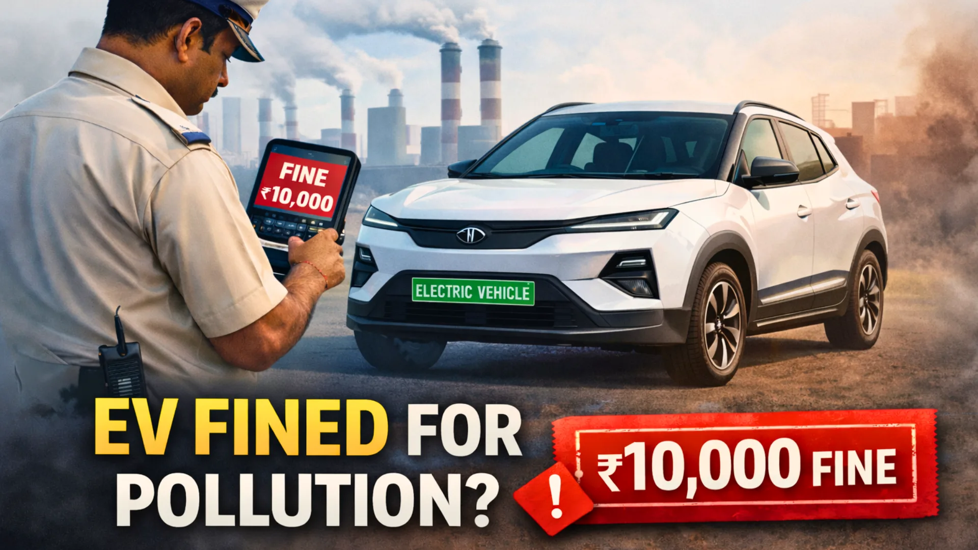 Gurugram Traffic Police Fine Electric SUV ₹10,000 for “Pollution Violation”