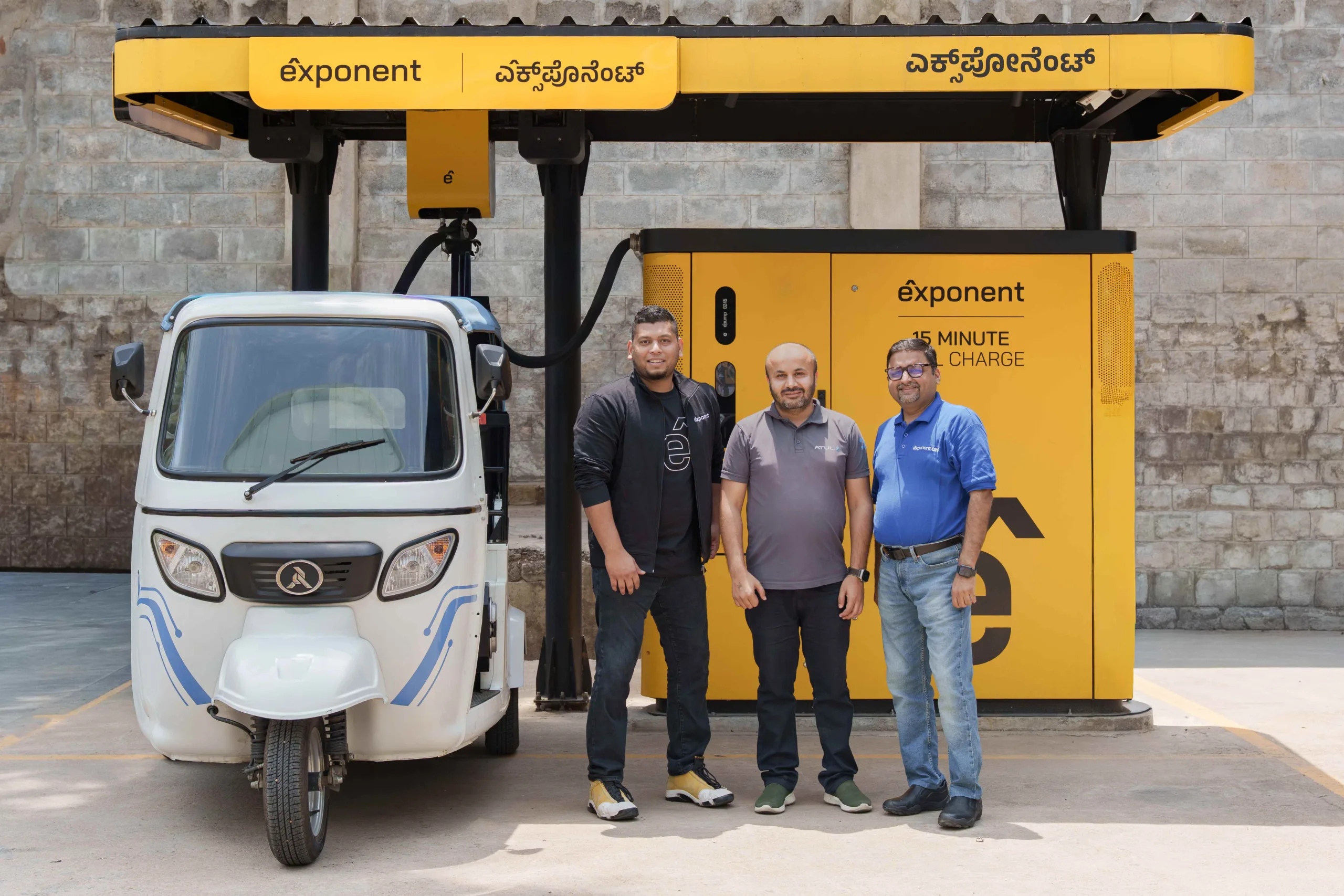 L to R Arun Vinayak, Founder and CEO, Exponent Energy, Divya Chandra, Program Director, Atul Auto Ltd, Sandeep Divakaran, Co Founder and CEO, Exponent One.jpeg
